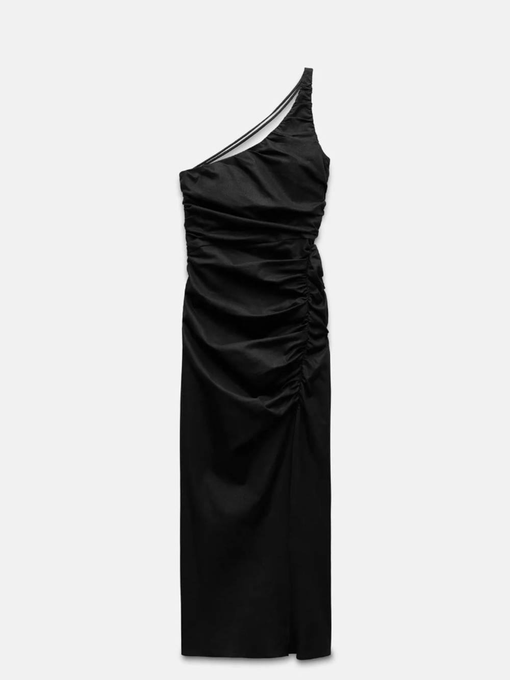 zara asymmetrical linen blend midi dress
